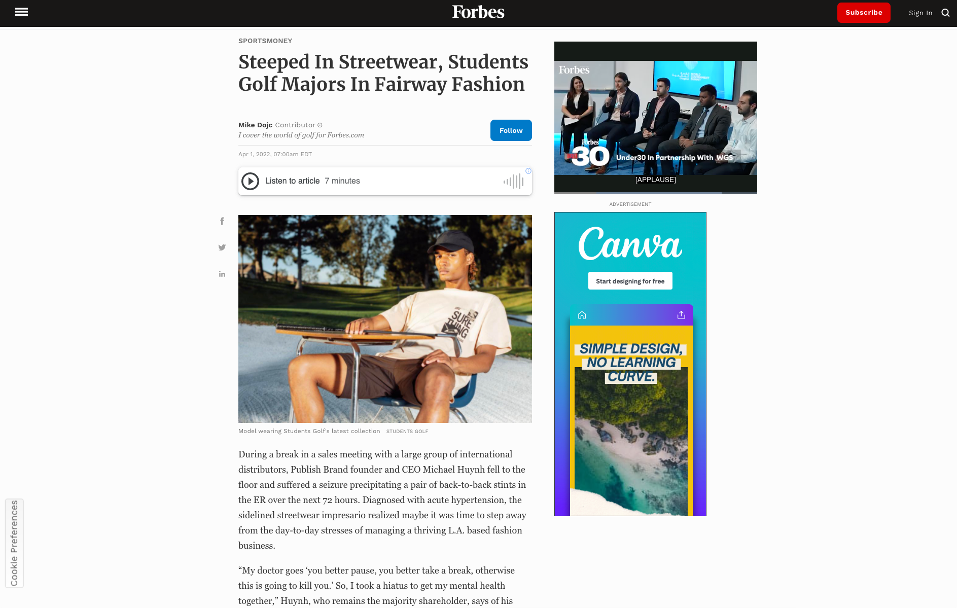 Students Golf featured on Forbes!