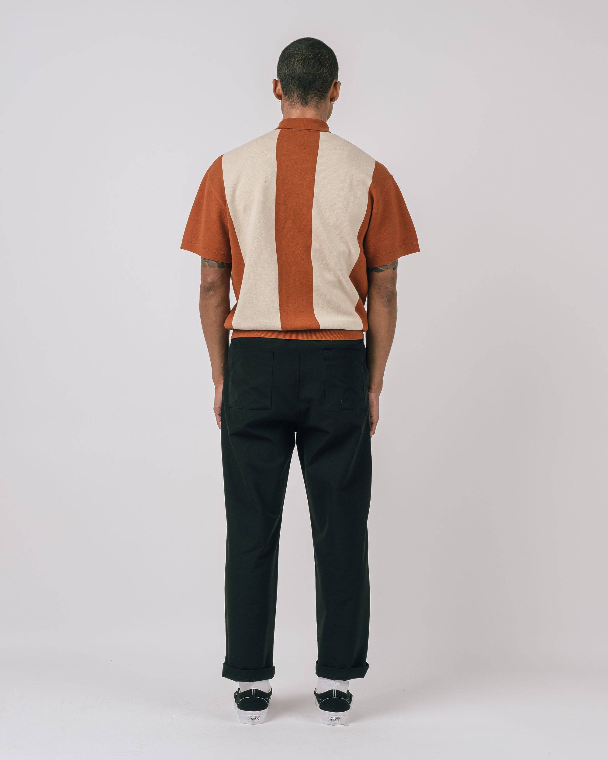 Browne Knit Polo Sweater in oak - front view