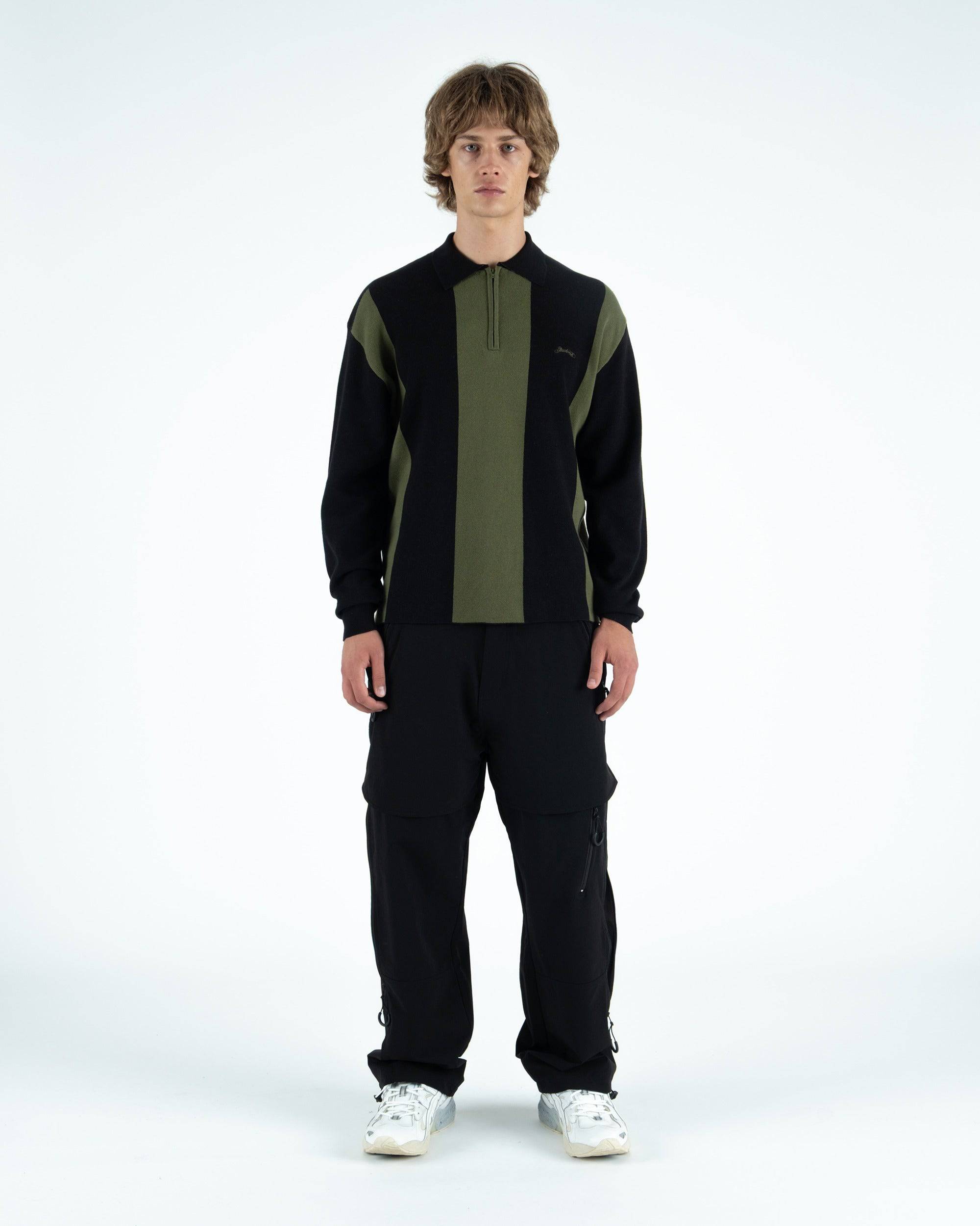 Gibson Knitted L/S Sweater Polo - Students Golf