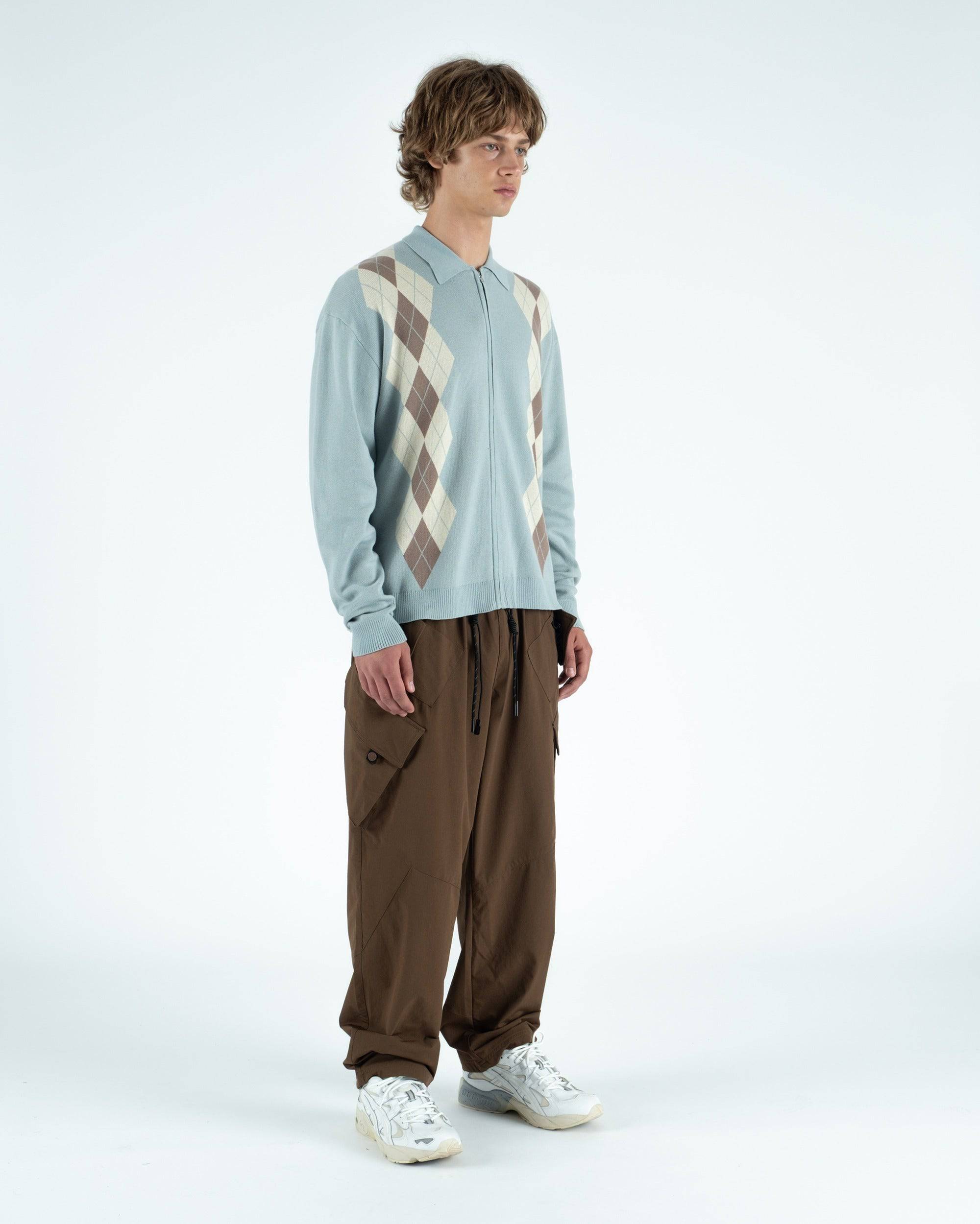 Wright Knitted L/S Polo Sweater - Students Golf