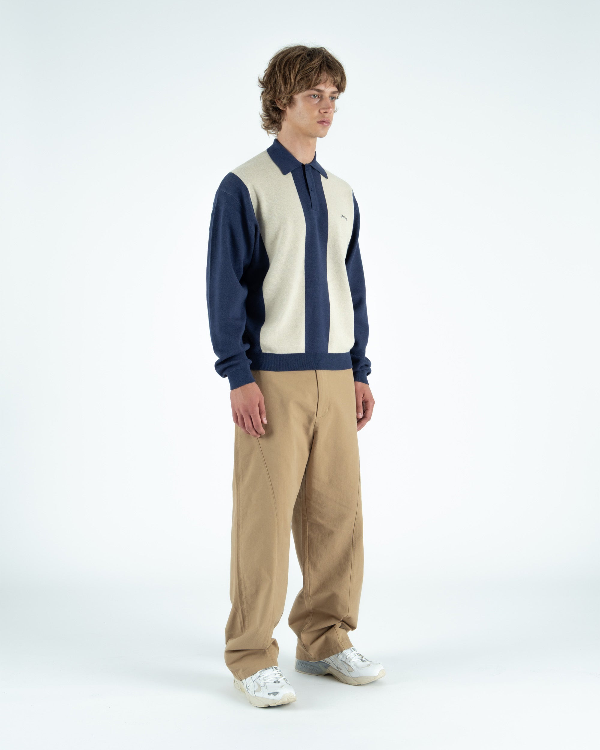 Evans Knitted L/S Polo Sweater - Students Golf