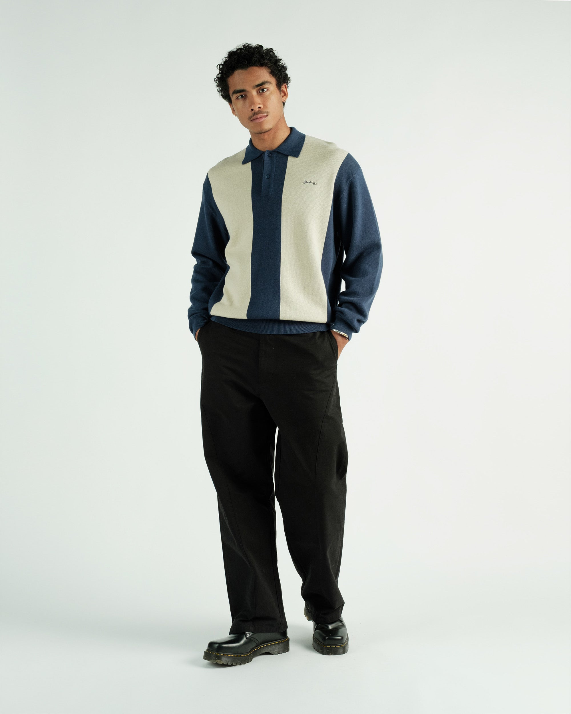 Evans Knitted L/S Polo Sweater