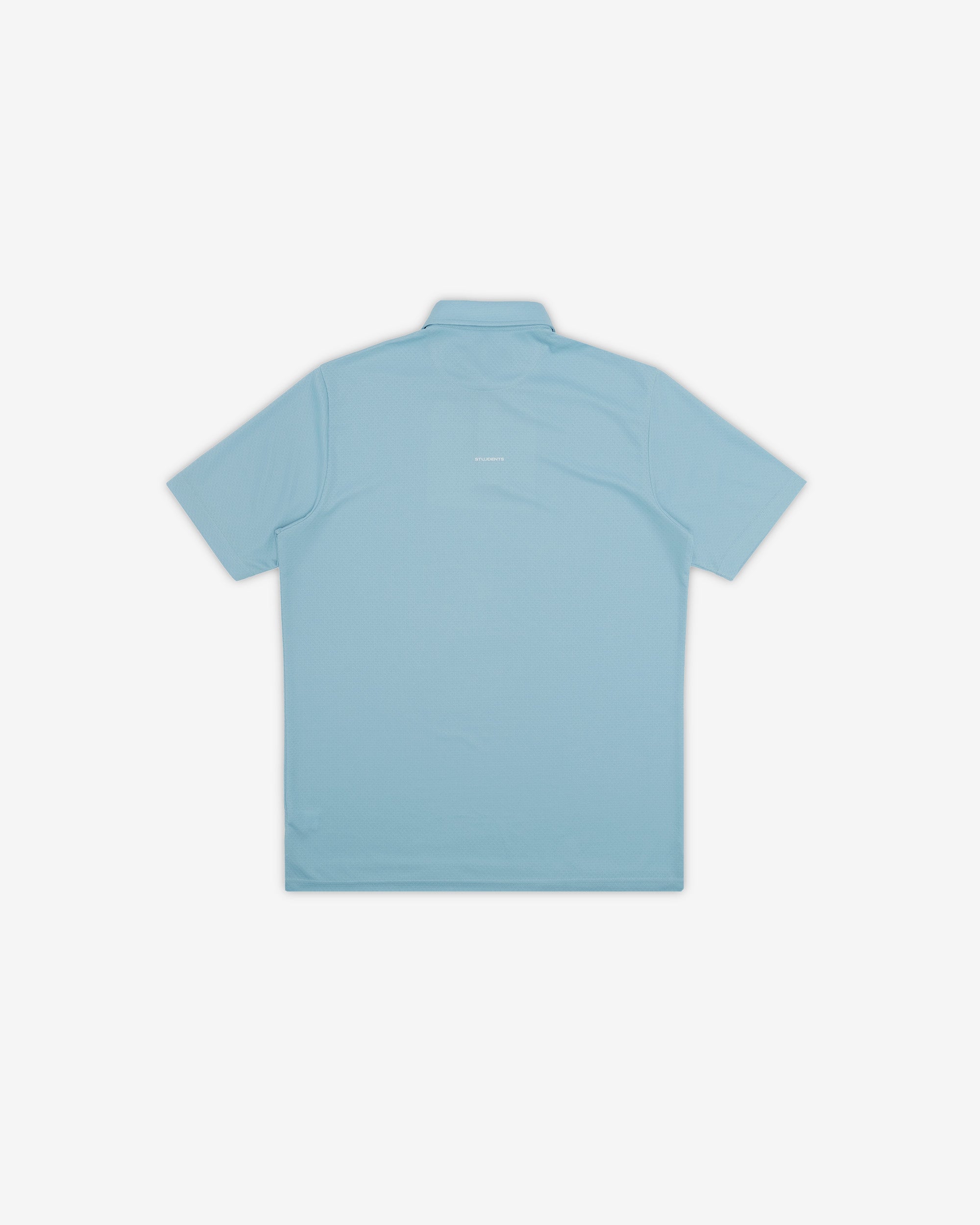 Light blue polo shirt on a white background