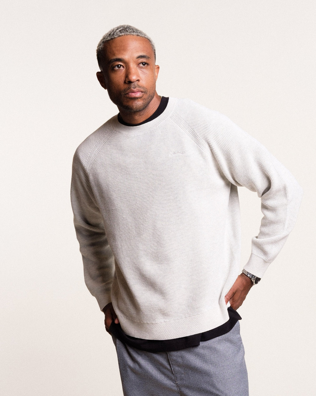 Irvine Waffle Knit Crew Sweater