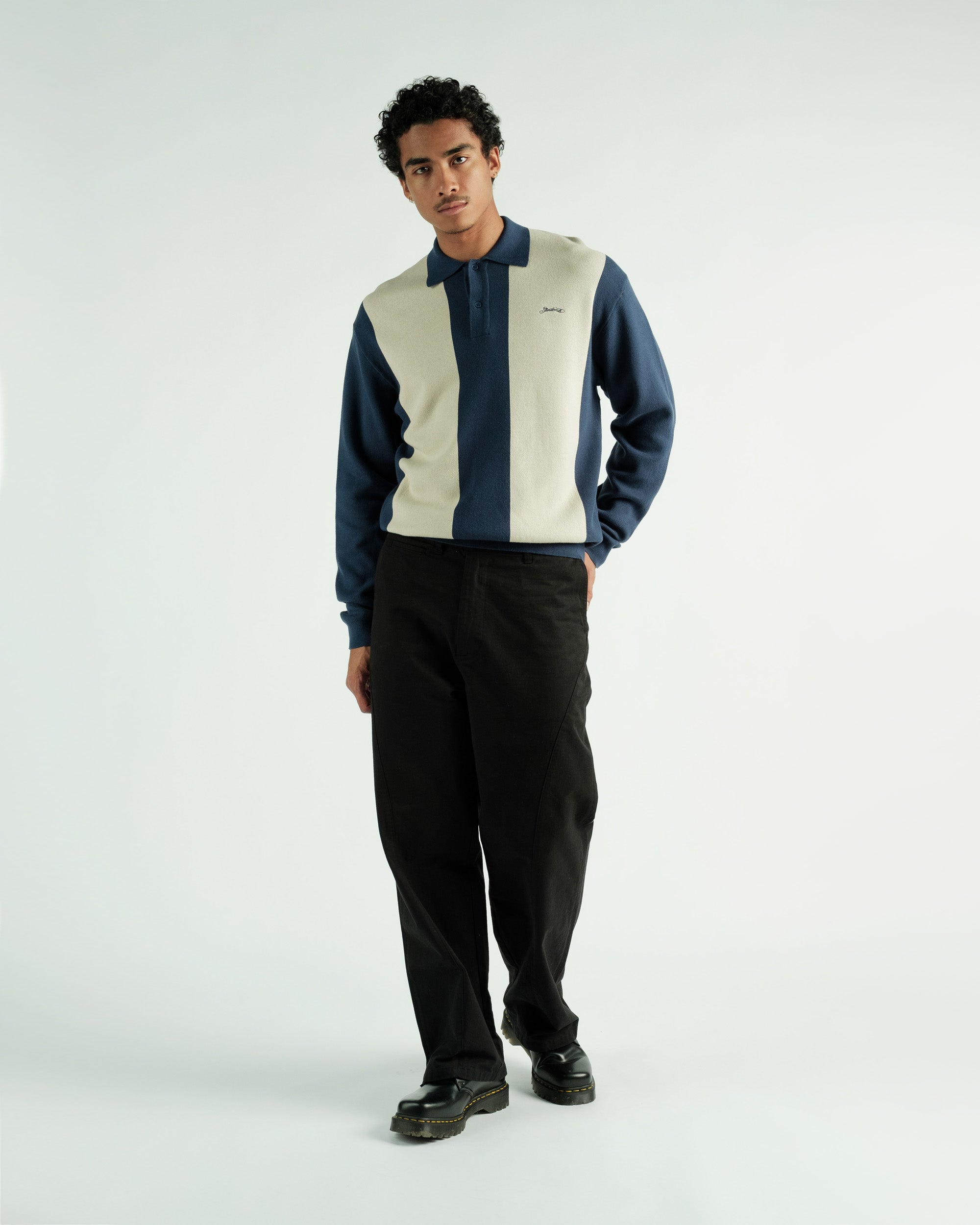 Evans Knitted L/S Polo Sweater