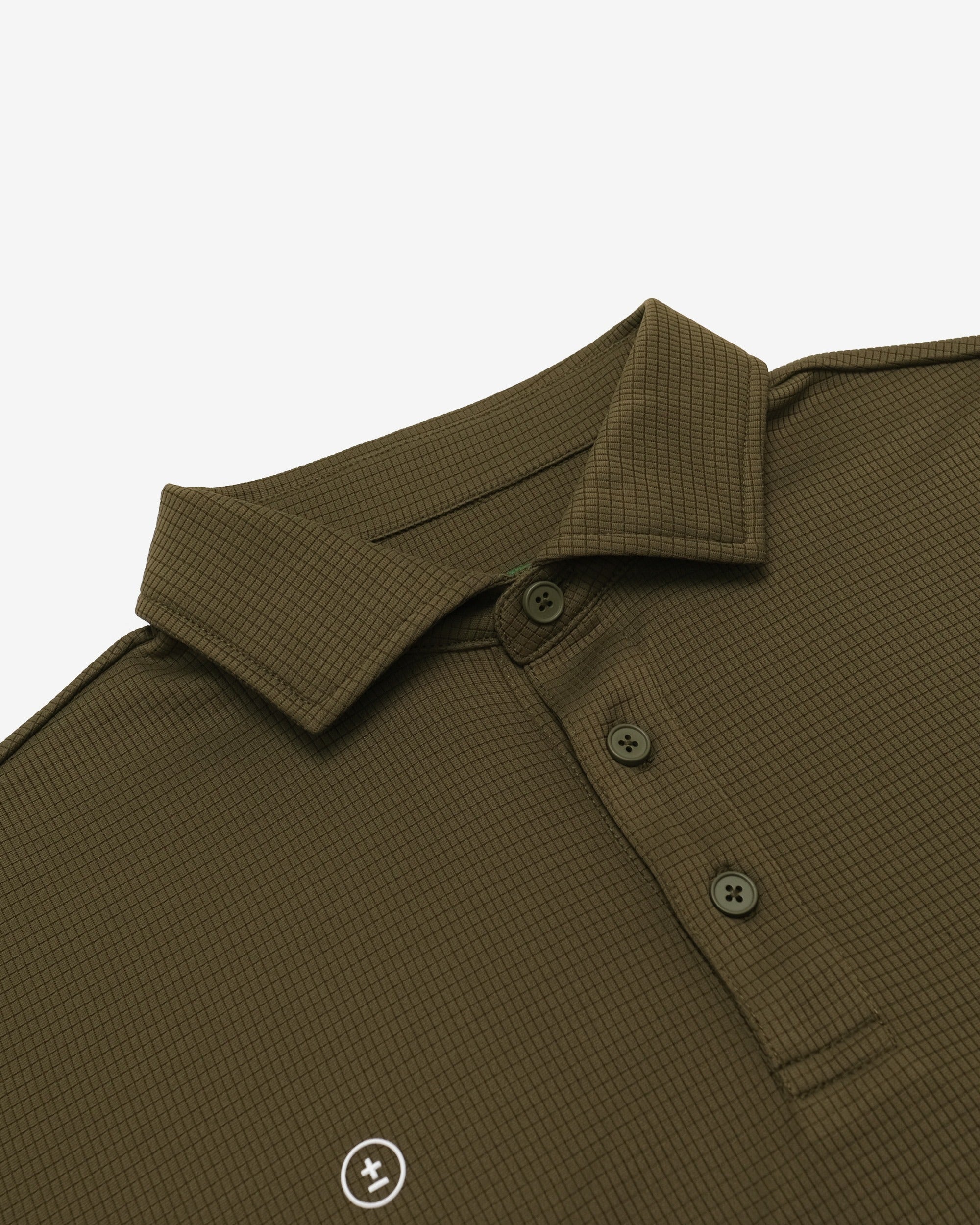 Green polo on white background