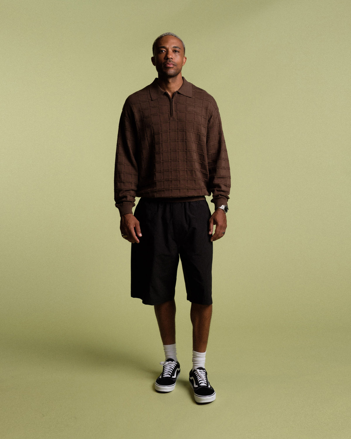 Knight Knitted L/S Polo Sweater