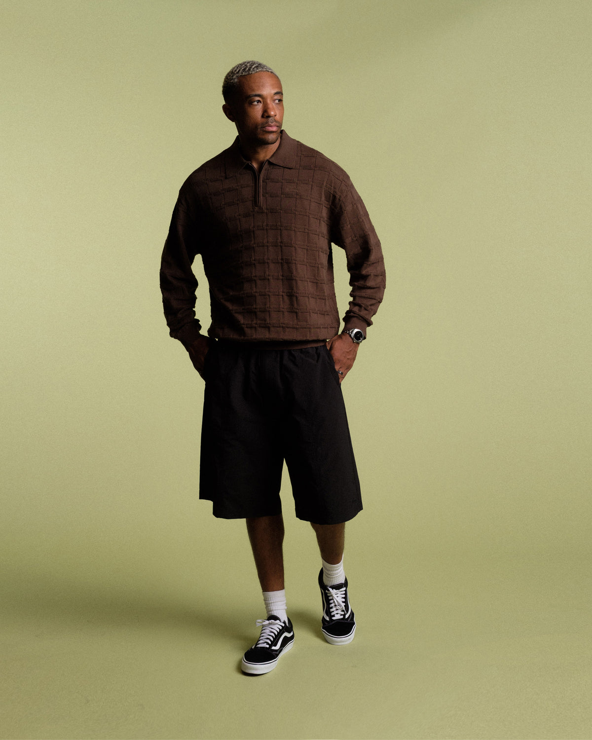 Knight Knitted L/S Polo Sweater