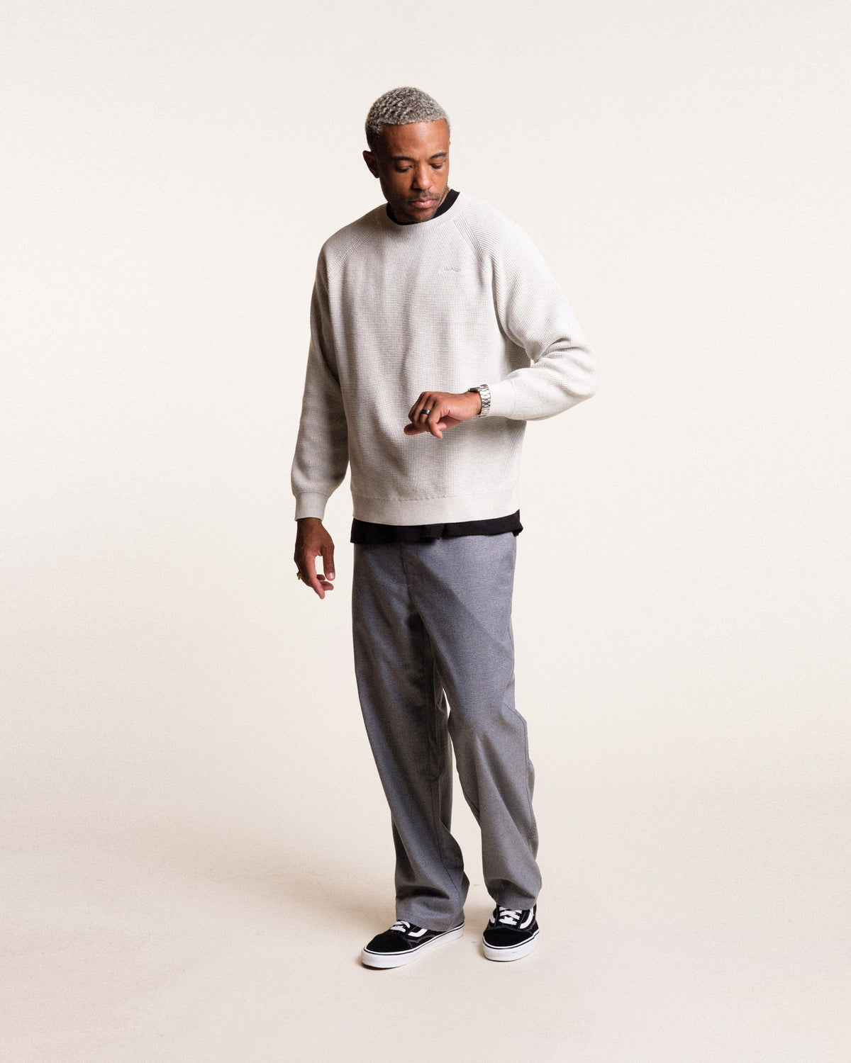 Irvine Waffle Knit Crew Sweater