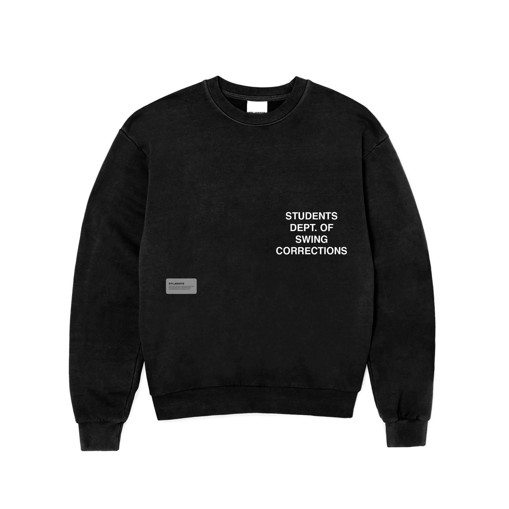 Dept Of Swing Corrections (Crew Sweater) - Black - Students Golf